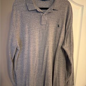 Gray Polo Long Sleeve Shirt